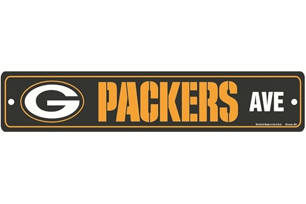 nfl 绿湾包装工队全彩街道标志,9.5 x 48.